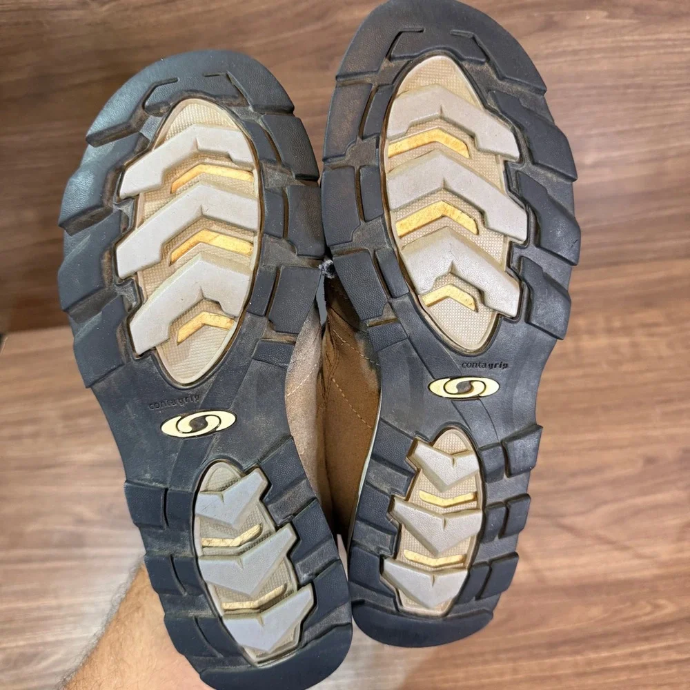 Salomon Hiking Shoes Mens 8.5‎ Grey Fair Sole Separation Repair 858040